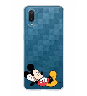 Samsung Galaxy A02  Kapak Mickey Mouse Tasarımlı Şeffaf Silikon Kılıf