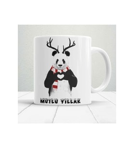 Kişiye Özel Yeni Yıl Panda Baskılı Kupa