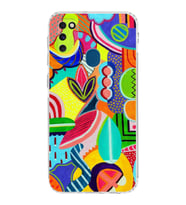PrintiFy Samsung Galaxy M21 ile Uyumlu Retro Color 6  Kamera Korumalı Şeffaf  Kılıf