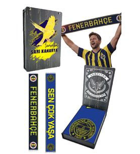 Fenerbahçe UNISEX SEN ÇOK YAŞA ŞAL UV KUTU HEDİYELİ (Sarı-Lacivert)