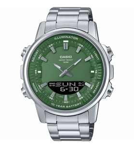 Casio AMW-880D-3AVDF Quartz Çelik Gri Yeşil Kadran 47 mm Erkek Kol Saati