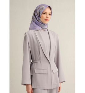 Armine Tivil İpek Eşarp 9324 - 87 Lila Karışık Desen