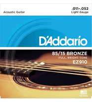 D'Addario EZ910 EZ Serisi Akustik Gitar Tel Seti (Light - 85/15 Bronze - 11-52)