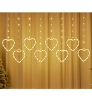 Kalpli Perde LED Işıklar, Sevgililer Günü Romantik LED Aydınlatma