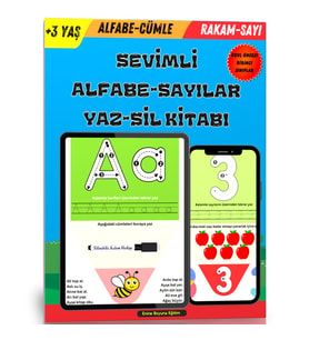 Sevimli Alfabe-Sayılar YAZ-SİL Kitabı