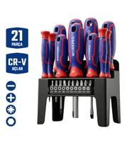 WORKPRO WP200551 21 Parça CR-V Duvar Askı Aparatlı Profesyonel Manyetik Tornavida Seti