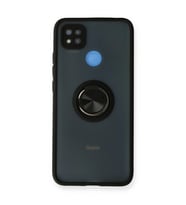 Xiaomi Redmi 9c Kılıf Montreal Yüzüklü Silikon Kapak - Siyah