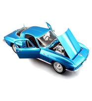 1965 Chevrolet Corvette 1:18 Ölçekli Klasik Araba Mavi Renkli 30 Cm