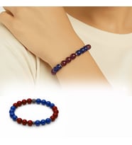 Küre Kesim Bordo Mavi Jade Doğaltaş Kadın Taraftar Bileklik