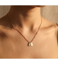 Kişiye Özel İki Harfli Altın Plaka Kolye