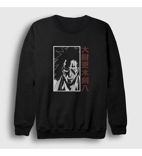Presmono Unisex Siyah Kenpachi Anime Bleach Sweatshirt 127771tt