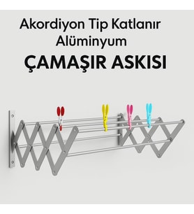 x 9 gözlü Akordiyon Tipi Çamaşır Kurutma Askısı Orjinal alüminyum