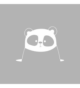 Panda Araba Sticker siyah 15x11 CM (Beyaz)