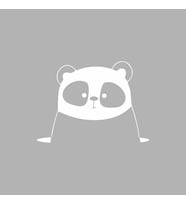 Panda Araba Sticker siyah 15x11 CM (Beyaz)