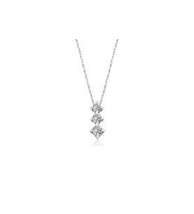 Vog  Mia Zirconia Taşlı Tria 925 Ayar Gümüş Kolye (Beyaz)