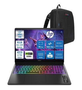 HP Omen Max 16-AH0009NT Intel Core Ultra 9 275HX 64GB Ddr5 2tb SSD RTX5080 16GB 120W Freedos 16" Wuxga (1920X1200) IPS 400NITS 165Hz Oyuncu Bilgisayarı OB92QQEAF33 + Zetta Çanta