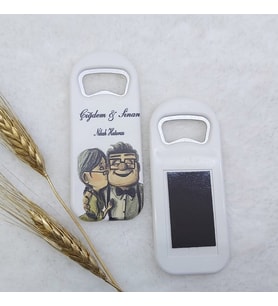30 Adet Yaşlı Çift Baskılı Dikey Açacak Magnet 4,5x10,5 Cm Uv Nikah Şekeri Nişan Hediyeği-
