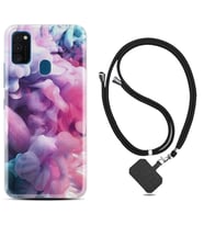Samsung M21 M22 M23 M30 M31S M32 Kılıf Boyun Askılı Silikon Pink Cloud 1305