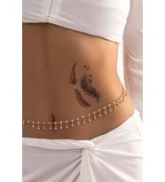 Renkli Kuştüyü Göğüsarası Sırt Bacak Kasık Geçici Dövme Tattoo Aksesuar