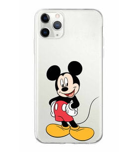 Apple iPhone 11 ProMax Uyumlu Kapak Mickey Mouse Tasarımlı Şeffaf Silikon Kılıf
