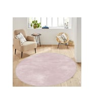 Eliana Home Baskılı, Yıkanabilir Kaymaz Taban Yuvarlak Halı LNA7095 120x120 cm (Pembe)