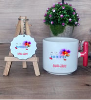 Estetisyen Hediye Seti Kupa Bardak T Kulplu ve Anahtarlık Tıp Bayramı Estetisyenler Günü Hediyesi (Model 1)