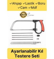 Çok Amaçlı Ev Tipi Güçlü 4 Yedek Bıçak Ayarlanabilir Ahşap Lastik Boru Kesim Kıl Testere Kesme Seti