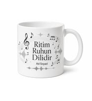 Kişiye Özel Ritim Temalı Baskılı Kupa Bardak Müzik Hediye
