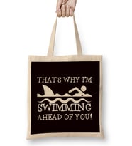 Funny Swimming Shark Swim Swimmer Water Sports Athlete Coach Bez Çanta Uzun Saplı