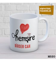 Kişiye Özel Meslek Temalı Kupa  İsimli & Fotoğraflı Premium Hediye Bardak Hemişire