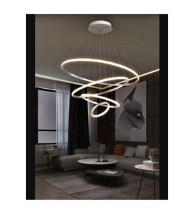 Dörtlü Halka Modern LED Sarkıt Avize, Salon, Mutfak ve Oda İçin Şık Aydınlatma
