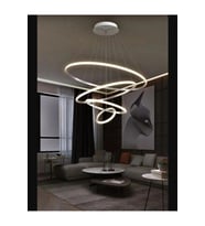 Dörtlü Halka Modern LED Sarkıt Avize, Salon, Mutfak ve Oda İçin Şık Aydınlatma
