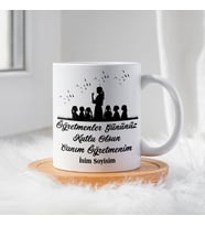 Öğretmenler Günü İçin Kişiye Özel Porselen Kupa Bardak - BY-KP-0000296 (Beyaz)