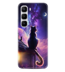 Infinix Hot 60 Kılıf Boutique Baskılı Resimli Damdaki Kedi Pcode -091