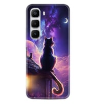 Infinix Hot 60 Kılıf Boutique Baskılı Resimli Damdaki Kedi Pcode -091