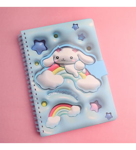 Sanrio Cinnamaroll Mıknatıs Kapaklı  3D A5 Boyu Defte