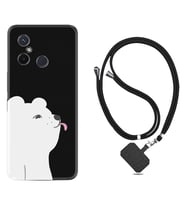 Xiaomi Redmi 12C Kılıf Silikon Boyun Askılı İpli Desenli Silikon Panda Sevimli 1738