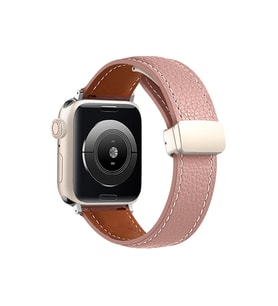 Uray store Apple Watch 42mm KR414 Daks Deri Kordon - Pembe