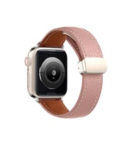 Uray store Apple Watch 42mm KR414 Daks Deri Kordon - Pembe