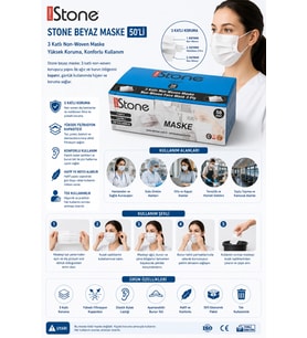 Stone Beyaz Maske 50'li