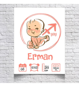 Yay Burcu ve Bebek Temalı Yaş Panosu