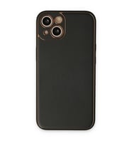 Apple İphone 14 Plus Kılıf Coco Deri Silikon Kapak - Siyah