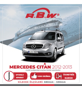 RBW Mercedes Citan 2013 - 2017 Ön Muz Silecek Takımı (Siyah)