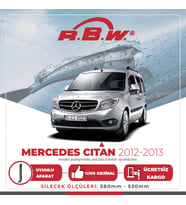 RBW Mercedes Citan 2013 - 2017 Ön Muz Silecek Takımı (Siyah)