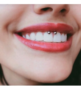 Cerrahi Çelik Ucu Toplu Dudak Piercingi 8 mm Gümüş Renk Smile Piercing