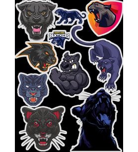 Panter Sticker Set -1 9 Parça Telefon, Tablet, Defter, Laptop Sticker