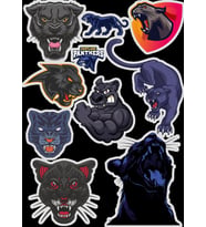 Panter Sticker Set -1 9 Parça Telefon, Tablet, Defter, Laptop Sticker