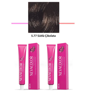 2 li Set Premium 5.77 Sütlü Çikolata - Kalıcı Krem Saç Boyası 2 X 50 g Tüp