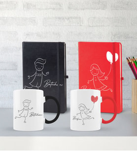 BK Gift Kişiye Özel Sevgili Temalı 2’li Defter Kupa Hediye Seti, Sevgiliye Hediye, Sevgililer Günü Hediyesi-12