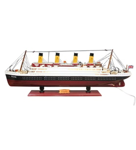 Titanik Led Işıklı Ahşap Model 80cm Titanic Gemi Koleksiyon (Çok Renkli)